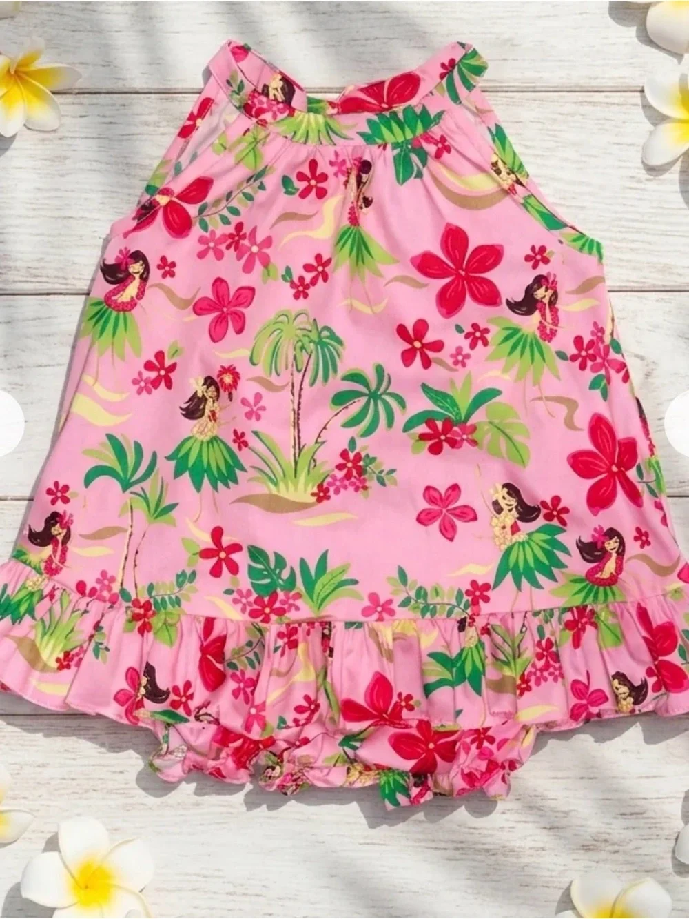 Toddler Pink Tropical Print Halter Camisole Set 18 months
